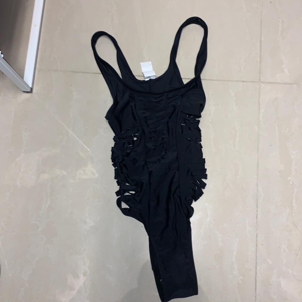 Bathing Suit with slits all over TOP MELON size M